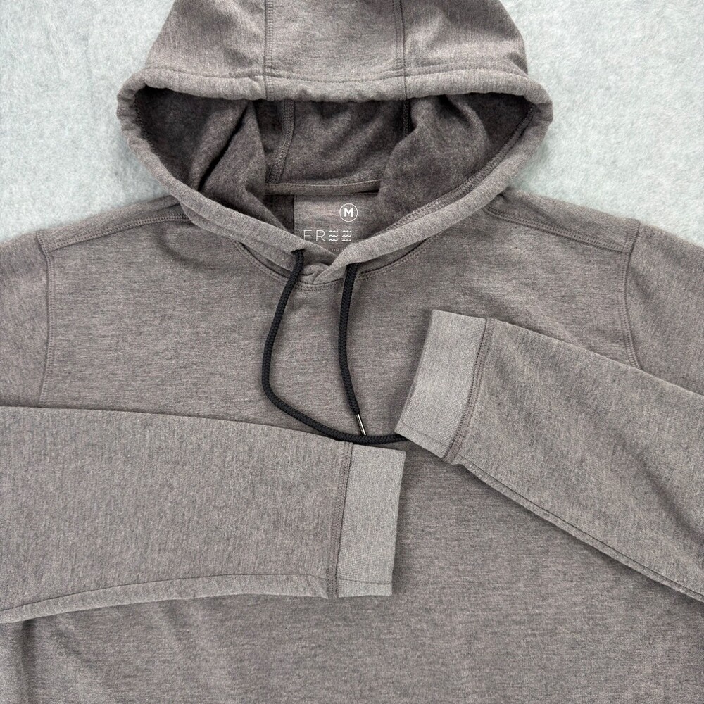 Free Fly Pullover Hoodie Mens M Heather Brown Kangaroo Pocket Hooded Stretch